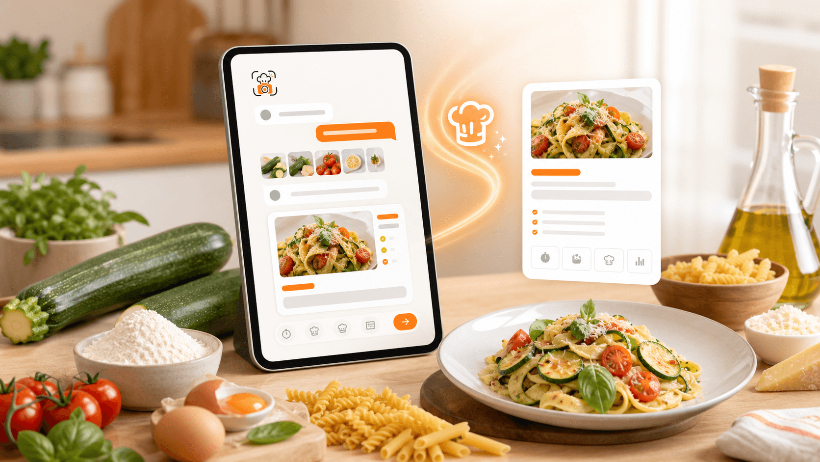 myCookSnap Chef AI turning available ingredients into a complete recipe card