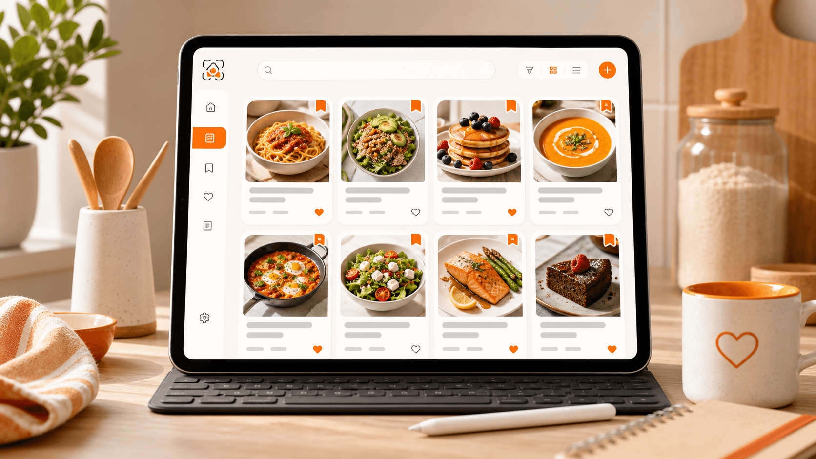 myCookSnap digital cookbook with recipe cards, search and favorites